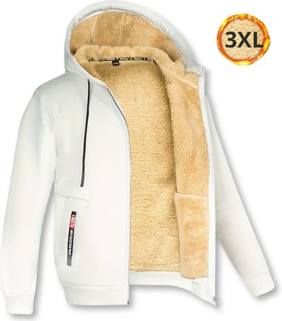 Livano Winterjas - Heren - Bont - Ritssluiting - Warm - Herfst/Winter - Wit XXXL