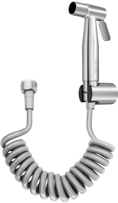 Dailygoods - Handbidet sproeiapparaat - Persoonlijke hygiëne - Zilver - Luierreiniging - Ideaal voor huisdierbad en toilet - Inclusief wandhouderset