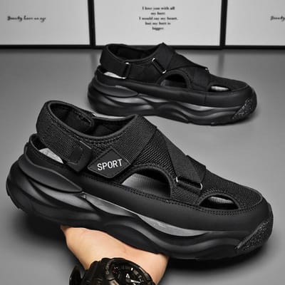 Heren nieuwe ademende dunne schoenen Mode Heren Casual Sandalen Outdoor Antislip Strand Sandalen Mannelijke Platform Sandalias 44 gray