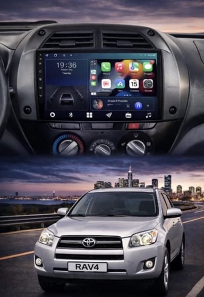 ADIVOX T1 9 inch geschikt voor Toyota RAV4 2000-2004 Android 15 CarPlay/Auto/Wifi/RDS/DSP/NAV/DAB+
