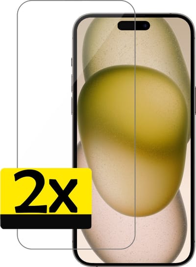 Screenprotector - Geschikt voor Apple iPhone 15 - 2 Stuks - Extra Sterk - Beschermglas - Gehard Glas - Tempered Glass - Screen Protector