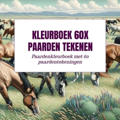 Kleurboek 60x Paarden Tekenen - Andries B.V.