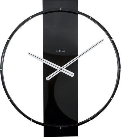 NeXtime Carl – Wandklok – 50.8 × 58.2 × 4.3 cm – Hout/Staal – Zwart