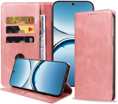Geschikt voor Oppo Find X8 Telefoonhoesje Kunstleer met Magnetische sluiting en Pasjeshouder Bookcase met Klepje - Walletcase with Cardslot - Rosé Goud - Smartphonica geschikt voor Oppo Find X8 Pro