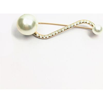 Maat Imitatie Parel Broches Pin Cool Muzieknoot Broche Sjaal Cardigan Clip Gebogen Pins voor Vrouwen Kleding Accessoires goud