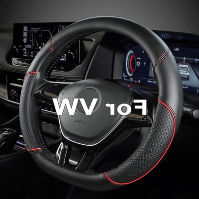 D-Shaped Neopreen Stuurwielhoes voor VW - Antislip Bescherming, Zwart en Rood, Comfort en Stijl