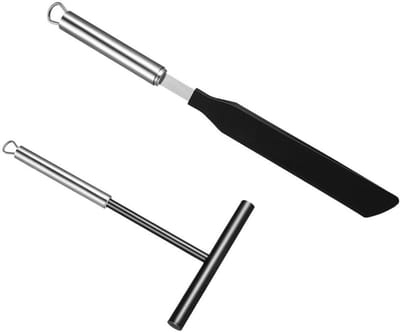 Pannenkoekspatels - Crêpe verspreider - Bakken en koken - Dubbelpak roestvrij staal - 280 Gram - Zilver
