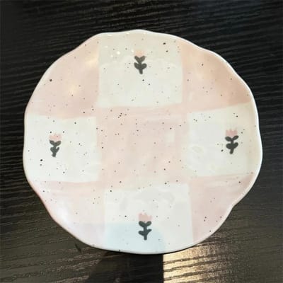 Inktspatten kunst Koffiemok Handgeknepen Keramische Koffietrechter Dessertbord handbeschilderd Schattige Keramische mok Ontbijt Melkkop Schotel 301-400ml beige