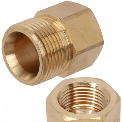 Rosfix Adapter Vervanging - M22x1,5 naar 3/8 inch, Messing - Hoge Dichtheid Verbinding - Geschikt voor Kärcher