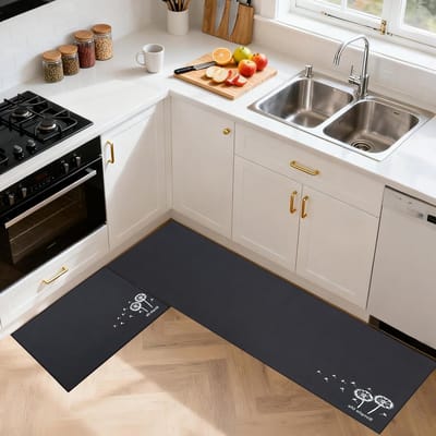 Comfortabele en wasbare antislip keukenmatten set voor vloer en entreehal, ideaal voor elke keuken