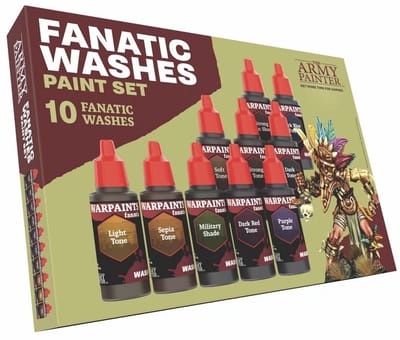 The Army Painter - Warpaints Fanatic: Washes Paint Set - 10×18mL Acryl Washes - WP8068P