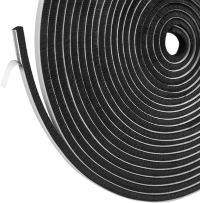 SnelShoppen - Brush Seal Strip voor Deuren en Ramen, 12m x 9mm, Zwart - Dichtingsstrip voor Sleufdeuren, Energie Besparing, Duurzaam en Aanpasbaar