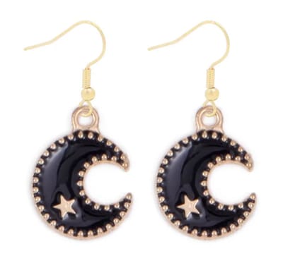 Plux Fashion Maan Oorbellen - Goud - 3cm - Metaal - Heren - Dames - Sieraden - Goude Oorbellen - Oorhangers - Moon Earrings - Sieraden Cadeau - Luxe Style - Duurzame Kwaliteit - Halloween - Oktoberfeest - Kerst
