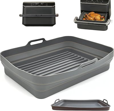 Famanu – Airfryer accessoire – Rechthoekige siliconen schaal en bakvorm – BPA-vrij
