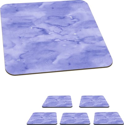 Onderzetters voor glazen - Patroon - Paars - Waterverf - Marmer - 10x10 cm - Glasonderzetters - 6 stuks