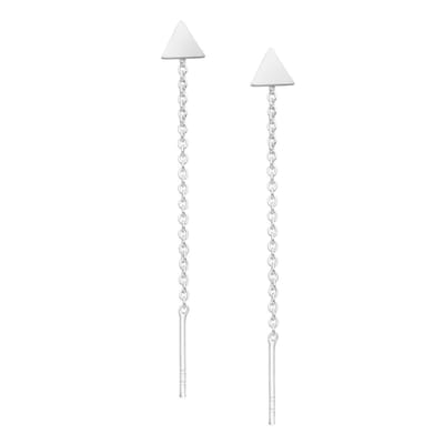 EAR IT UP - Doortrekoorbellen - Driehoek - Dicht - Threader - 925 sterling zilver - 35 x 5 mm - 1 paar