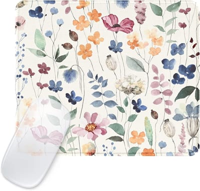 Grappige en Schattige Muismat met Persoonlijk Ontwerp voor Thuis en Kantoor, Waterdicht en Antislip, Ideaal voor Draadloze Muis, Wildbloemen Motief