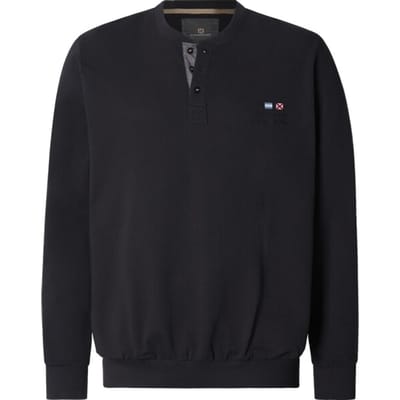 Jan Vanderstorm herren Sweatshirt - 52/54 - zwart - Plus Size
