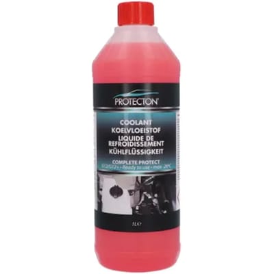 Protecton Complete Bescherming Koelvloeistof - G12/G12+ - Mengbaar met alle soorten en kleuren koelvloeistof - Optimale koeling van de motor in zomer en winter - Geeft bescherming tot -26°C - Tast geen lak, rubber of metal aan - 1 Liter