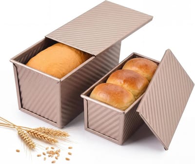 2x Broodvorm met Deksel voor Toastbrood - Bakvormset Koolstofstaal - Klein & Groot Formaat