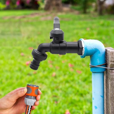 SnelShoppen - 1/2 Inch Buitenkraan van Messing voor Tuin, Vorstbestendig tot -20°C, Warmtebestendig tot 120°C, Buitenkraan met Slangaansluitingen (Zwa