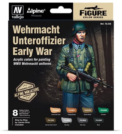 Vallejo Hobbyverf Acrylverf - 70246 Alpine Wehrmacht Unteroffizier Early War - Acryl Set Verf set - 8x 17 ml