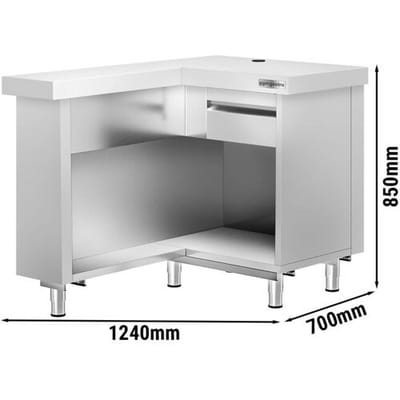 GGM Gastro Kassentisch KOPENHAGEN - 1240mm - links - Edelstahl