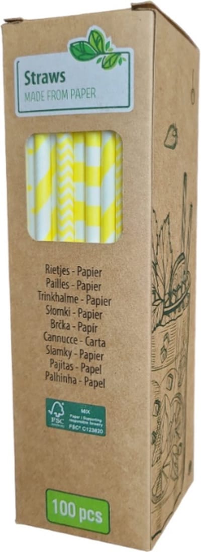 PolkaHome 100 stuks biologische, milieuvriendelijke papieren rietjes voor een duurzaam feest, ideaal voor bruiloften, picknicks en meer!
