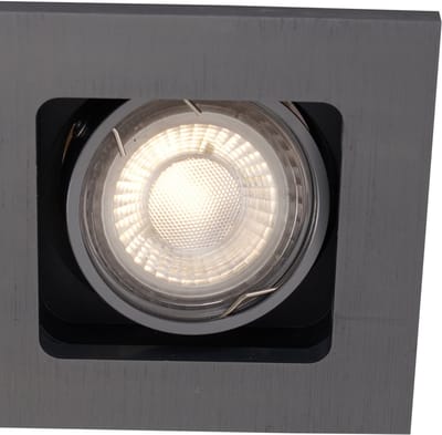 QAZQA qure - Moderne Inbouwspot - 1 lichts - L 10 cm - Gunmetal - Woonkamer | Slaapkamer | Keuken