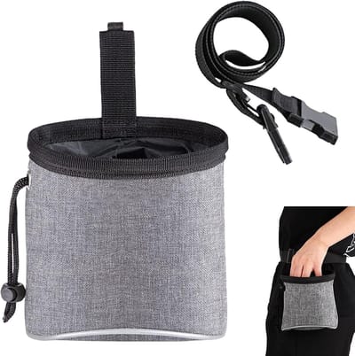 Honden Snacktas - Beloningszakje Dierentraining - Wandelen Buiten - Reflecterende Band - 15 x 14.5 cm