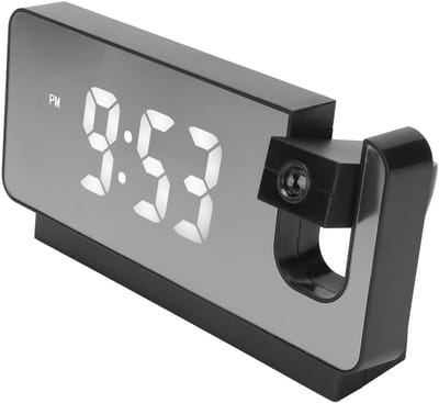 Dailygoody - Projectiewekker - Digitale Klok - Groot LED-scherm - Zwart - Temperatuurklok - Geschikt voor Slaapkamer - Petit formaat