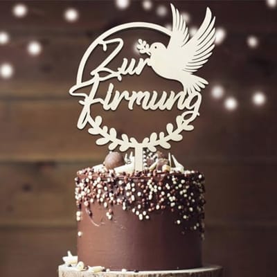 Cake Decoration Confirmation Cake Topper - Houten Confirmation Decoratie - Feestelijke Taartversiering voor Jongens en Meisjes
