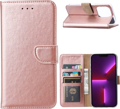Phreeze Bookcase - Geschikt voor iPhone 15 Pro Max Hoesje Met Pasjes Houder - Vegan Leder - Magnetische Sluiting