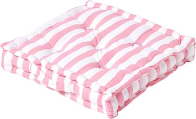 Homescapes zitkussen brede strepen roze 40 x 40 x 10 cm