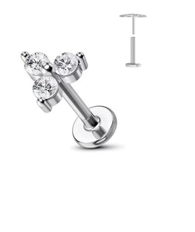 Piercing voor Oor - Kleur: Zilver - Formaat: 12 x 6 MM - Titanium - Tragus / Kraakbeen / Helix / Conch - Oorpiercing - Piercing Sieraad - Hoge Kwaliteit - Labret Piercing - Luxe Sieraad - Oorbellen