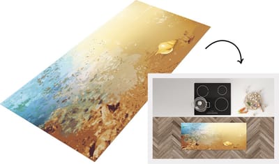 Keukenloper - Loper keuken - Strand - Schelp - Water - 120x50 cm - Keukenloper vinyl