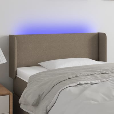 vidaXL - Hoofdbord - LED - 103x16x78/88 - cm - stof - taupe