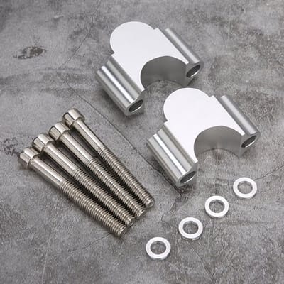Verstelbare klem voor stuur, 7/8 inch, aluminium, zilver