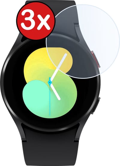 Screenprotector - 3 Stuks - Geschikt voor Samsung Watch 5 40 mm - Sterk & Shockproof - Tempered Glass - Gehard Glas - Beschermglas Screen Cover - Bescherm Protector voor Smartwatch