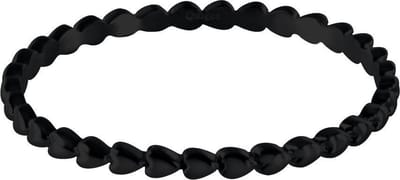 Quiges Stapelring Dames - Vulring Harten - RVS Zwart - Maat 19 - Hoogte 2mm