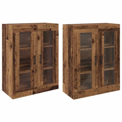 vidaXL - Wandgemonteerde - Kasten - 2 - st - Oud - hout - 69,5 - x - 34 - x - 90 - cm