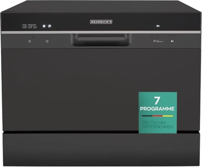 Heinrich's HTG 8840 mini vaatwasser - 7 programma's - gebruik slechts 6,5 liter per cyclus - zwart