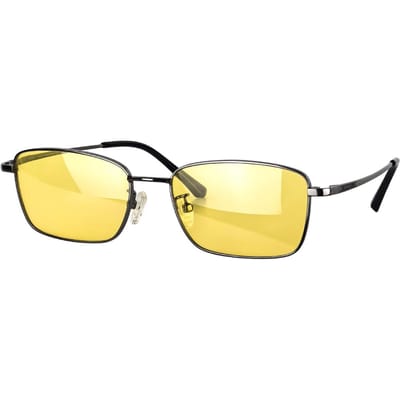 Lunettes de soleil de conduite de nuit à monture en titane Bloqueurs de lumière bleue Lunettes d'ordinateur Verres jaunes Lunettes de pêche yellow