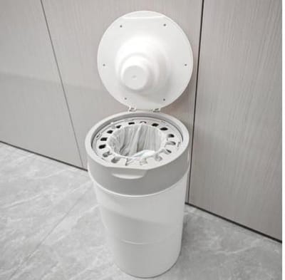 Luieremmer met deksel - Luiercontainer baby - Hygiënisch luiers weggooien - Geurdicht afdichtingssysteem - 13 liter capaciteit - Wit