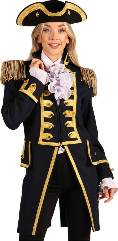 Thetru Carnavalsjas Dames - Battle of Waterloo Zwart - Maat S - Oeteldonk Jas - Carnaval Jas