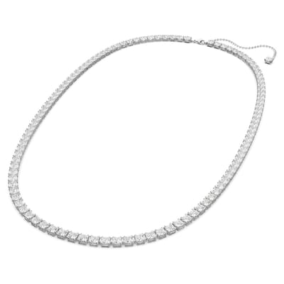 Swarovski sieraden Millenia koord 5615860 | ketting met kristallen | zilver glanzende rodium toplaag, square slijpvorm, dagelijks te dragen