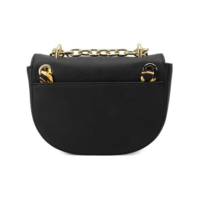 Versace Jeans Couture Schouderband Ketting Zijden Sjaal Versierd Polyester Schouder Crossbody Tas Dames tassen Zwart 74VA4BAC-ZS467-899 Basic Set (Bag+Dust Bag) black