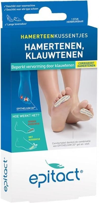 Epitact Hamerteenkussentjes, beperkt vervorming door klauwtenen. Maat 36/40 1paar.