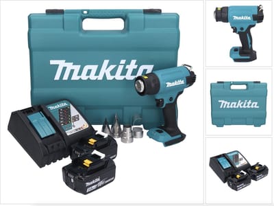 Makita DHG 181 RFK accu-heteluchtpistool 18 V 150 - 550 °C + 2x accu 3,0 Ah + oplader + koffer