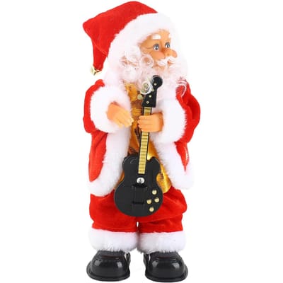 Père Noël électrique chantant et dansant, figurine musicale décorative, fonctionne à piles, jouet de Noël pour la maison